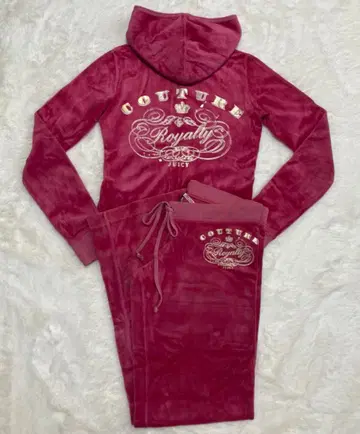 JUICY COUTURE 벨로아 핑크 셋업 XS 사이즈