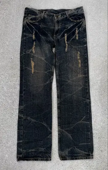 00s opium 펑크 헤이세이 vintage 데미지 가공 스터드 데님