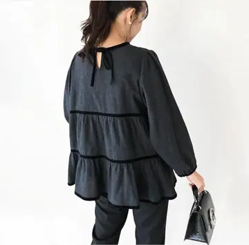 neige 코튼 벨로아 파이핑 상의