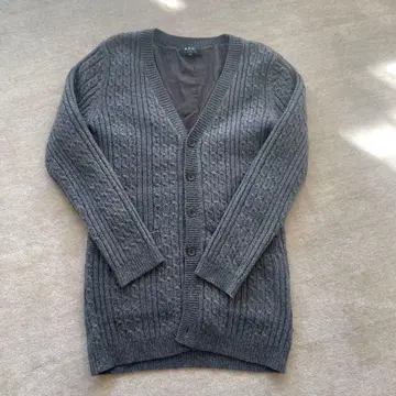 A.P.C. 그레이 케이블 니트 가디건 XS