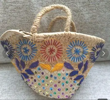 모로코 공예품 바스켓백