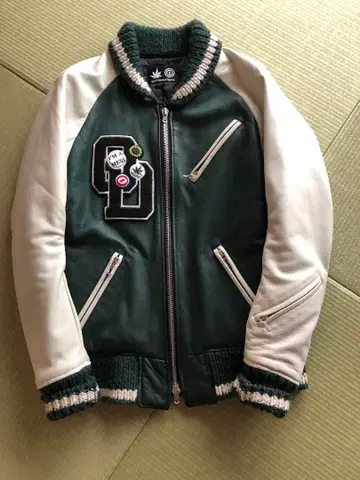 오버 더 스트라이프 바시티 자켓 가죽 코모토 히로토 drestrip