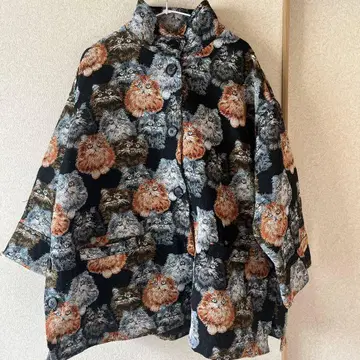 고양이 패턴 캐주얼 자켓 메를랑주