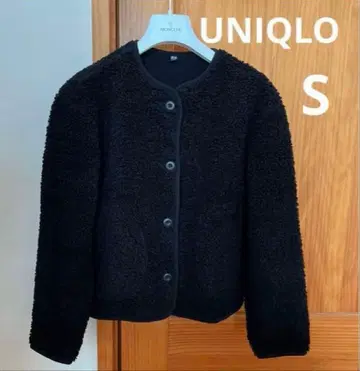 [ 새상품급 ] 유니클로 UNIQLO 보아 자켓 복슬복슬 블랙 S 사이즈
