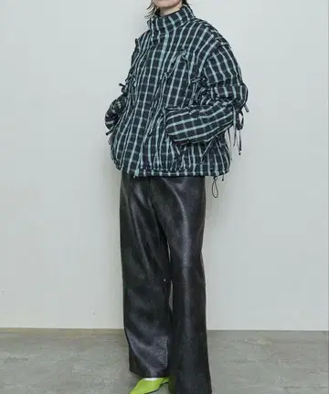 리본 체크 다운 / 2WAY 아우터 (자켓 & 베스트)