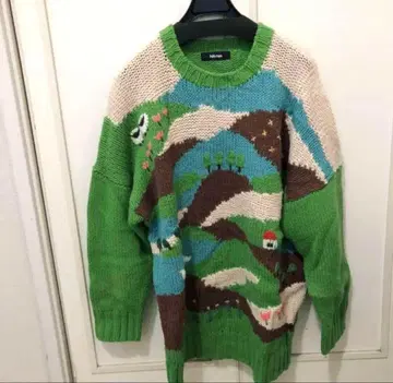 네넷 목장 니트 스웨터 소 양 동물 자수 개성있는 vintage