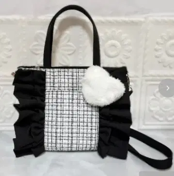 시마무라 coco 프릴 달린 트위드 숄더백 토트백