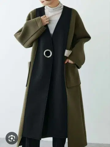 Jena 에스파스멜베이유 Jena 아이렛 본딩 노카라 코트