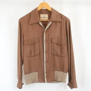 50s VINTAGE WELGRUME 레이온 개버딘 셔츠 자켓