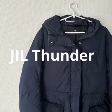 UNIQLO JIL Thunder 네이비 후드 부착 다운 자켓