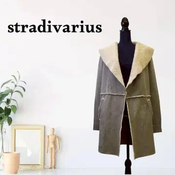 zG643 [ S ] stradivarius 무스탕 코트 이소재 롱 기장