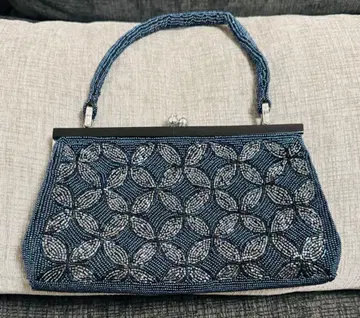 컨디션 최상 빈티지 레트로 반짝이는 비즈 가마구치 백