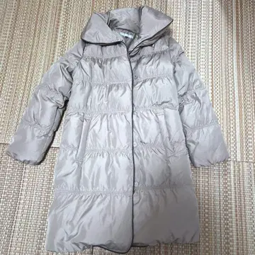 베이지 롱 기장 다운 자켓 M 사이즈