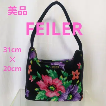 컨디션 최상 FEILER 페이러 토트 핸드백 꽃무늬 슈니르 직조 빅