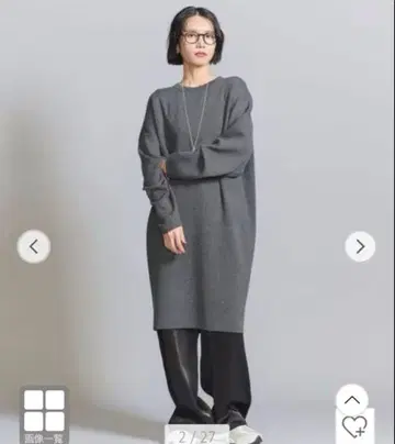 뷰티&유스 크루넥 미들 니트 원피스