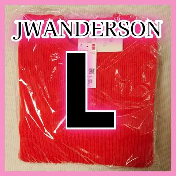 L [미사용 새상품] 유니클로 JW 앤더슨 리브 크루넥 스웨터 오렌지