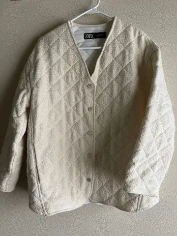 ZARA 코튼 트위드 코트 퀼팅