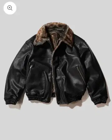 CAMPHOR WOOD 가죽 퍼 플라이트 자켓