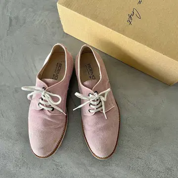 BOEMOS 핑크 스웨이드 레이스업 가죽 신발 41(25.5cm)
