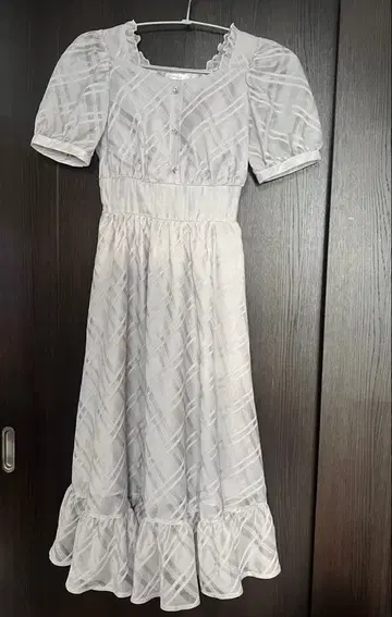 evelyn 시어 체크 코르셋 OP