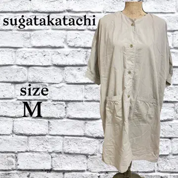 P8 스가타카타치 셔츠 [ M ] 겉옷 노카라 7부 소매 면 100%