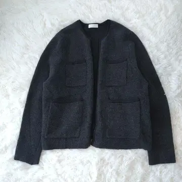 볼시 울 나일론 부클레 프론트 오픈 가디건 S