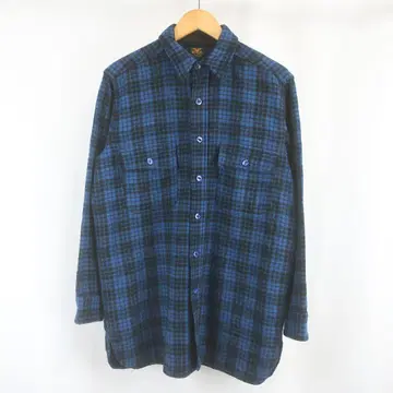 50s VINTAGE BUCK SKEIN 울 체크 셔츠 구제 의류