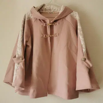 판초 후드티 레이스 핑크 겉옷 꽃가루 가드 절개 케이프 봄/가을