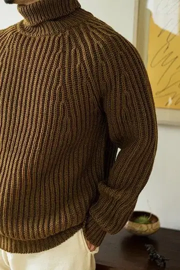 FELT YARN TURTLE SWEATER(DUNE)