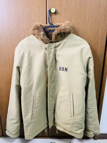 U.S.N. 덱 자켓 L 사이즈 베이지