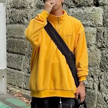 zG644 [ L ] SNAP CLUB 드롭 숄더 하프 지퍼 맨투맨