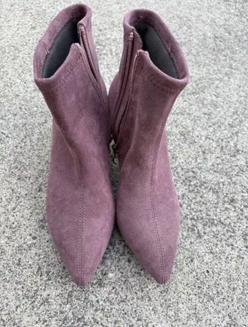 NUOVO 퍼플 스웨이드 스틸레토 스트레치 부티