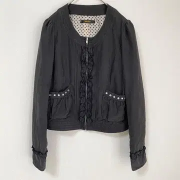 Gohy Gal 그런지 노카라 자켓 블랙 퇴색된 블랙 비쥬