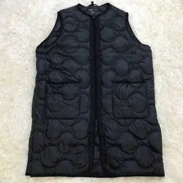 새상품급 유니클로 띠어리 울트라 라이트 다운 롱 베스트 XL 블랙