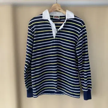 바바리안 라거 셔츠 피케 셔츠 멀티 컬러 보더 캐나다제 S