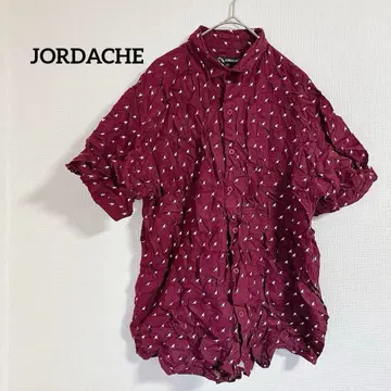 레어 JORDACHE 조대시 빈티지 버건디 반팔 셔츠