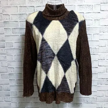 미사용품 [ TOMATSU BOUTIQUE ] 터틀넥 브라운 계열 니트