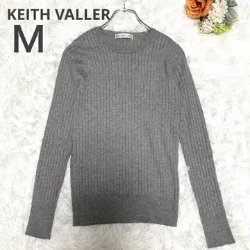 [케이스 밸리] 리브 니트 크루넥 스웨터 긴팔 그레이 M