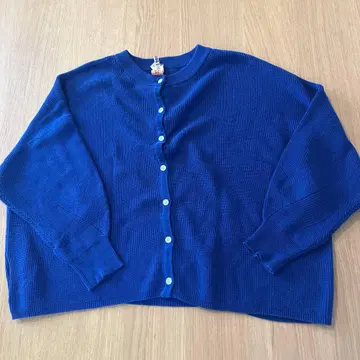 MAOMADE 면 100% 파랑 버튼 달린 가디건 클리닝 완료