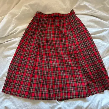체크 무늬 플리츠 스커트 랩 스커트 구제 의류