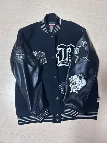 BEN DAVIS 자수 바시티 자켓 블랙 xl