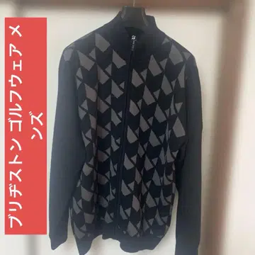 블랙과 그레이의 기하학 패턴 가디건