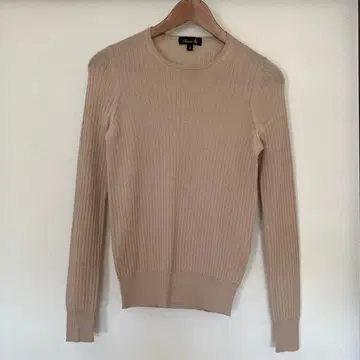 드로어 베이지 리브 니트 긴팔 사이즈 2