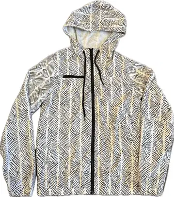 VOLCOM 기하학 패턴 후드 부착 나일론 자켓