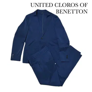 BENETTON 네이비 시어서커 이지 스트레치 셋업