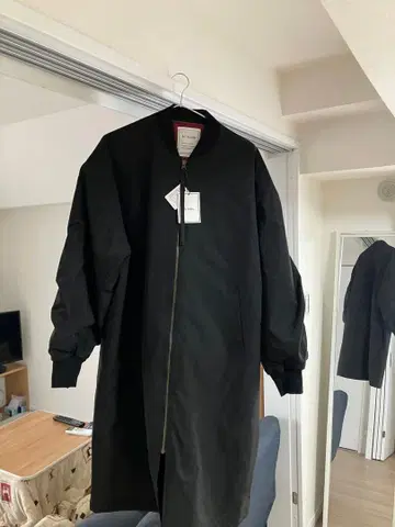 르코리 블랙 롱 MA-1 코트 사이즈 F