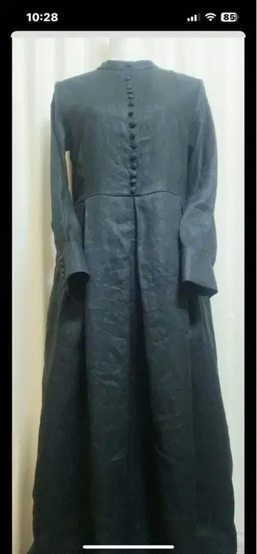 핸드메이드 린넨 100 블랙 롱 원피스