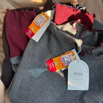 새상품 시마무라 mysa 다나카 리나 소매 배색 풀오버 2개 3L