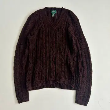 로렌 랄프 로렌 코튼 케이블 니트 M 브라운