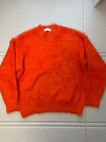 ADAM ET ROPE 오렌지 퍼 스웨터